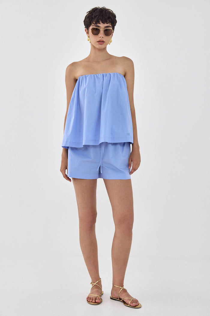 Strapless Poplin Top