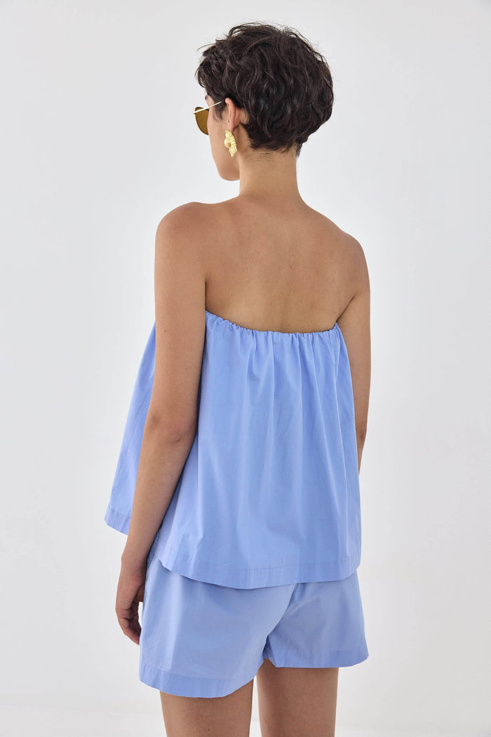 Strapless Poplin Top