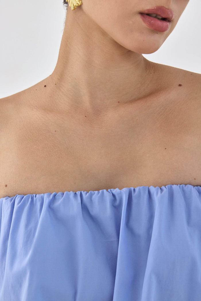 Strapless Poplin Top