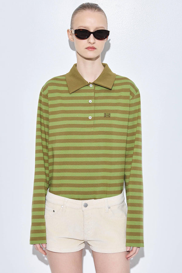 Heavy Cotton Striped Polo Shirt