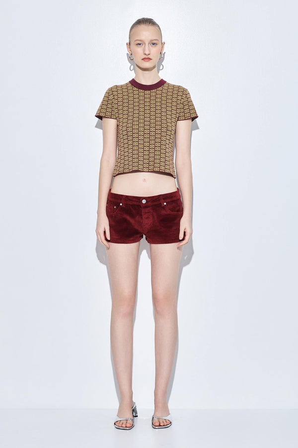 Low Rise Micro Mini Corduroy Shorts