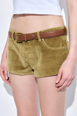 Low Rise Micro Mini Corduroy Shorts