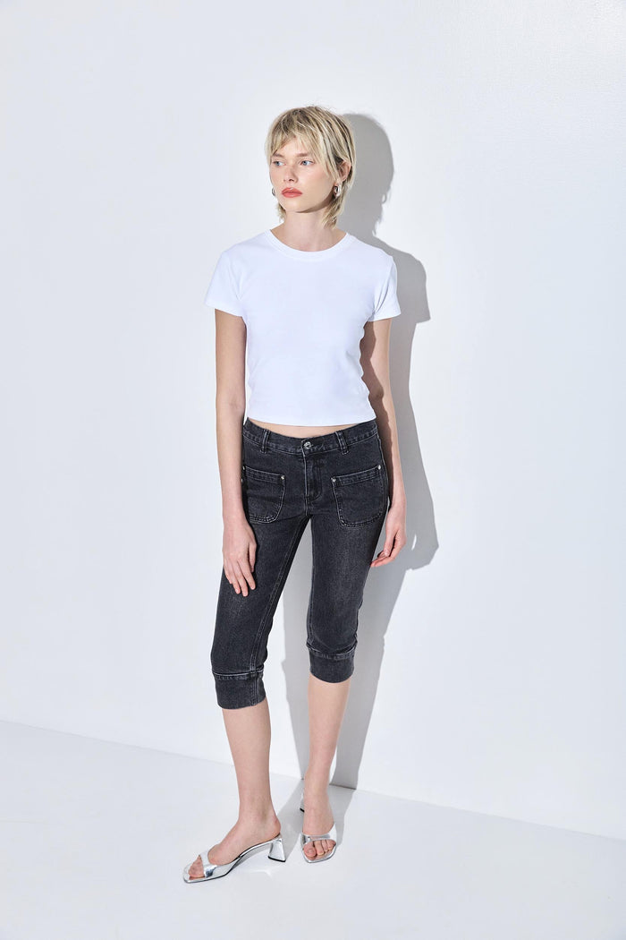 Mid Rise Capri Denim