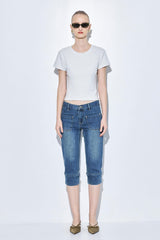 Mid Rise Capri Denim