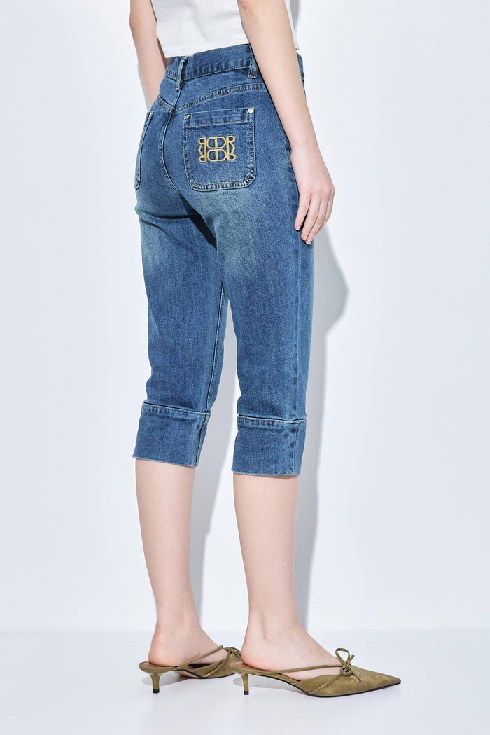 Mid Rise Capri Denim