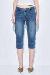 Mid Rise Capri Denim