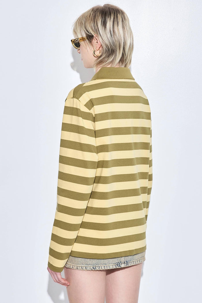 Heavy Cotton Striped Polo Shirt