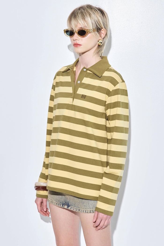 Heavy Cotton Striped Polo Shirt