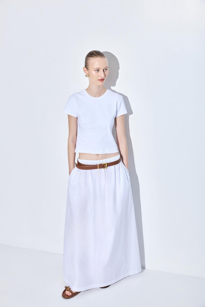 Poplin Volume Maxi Skirt