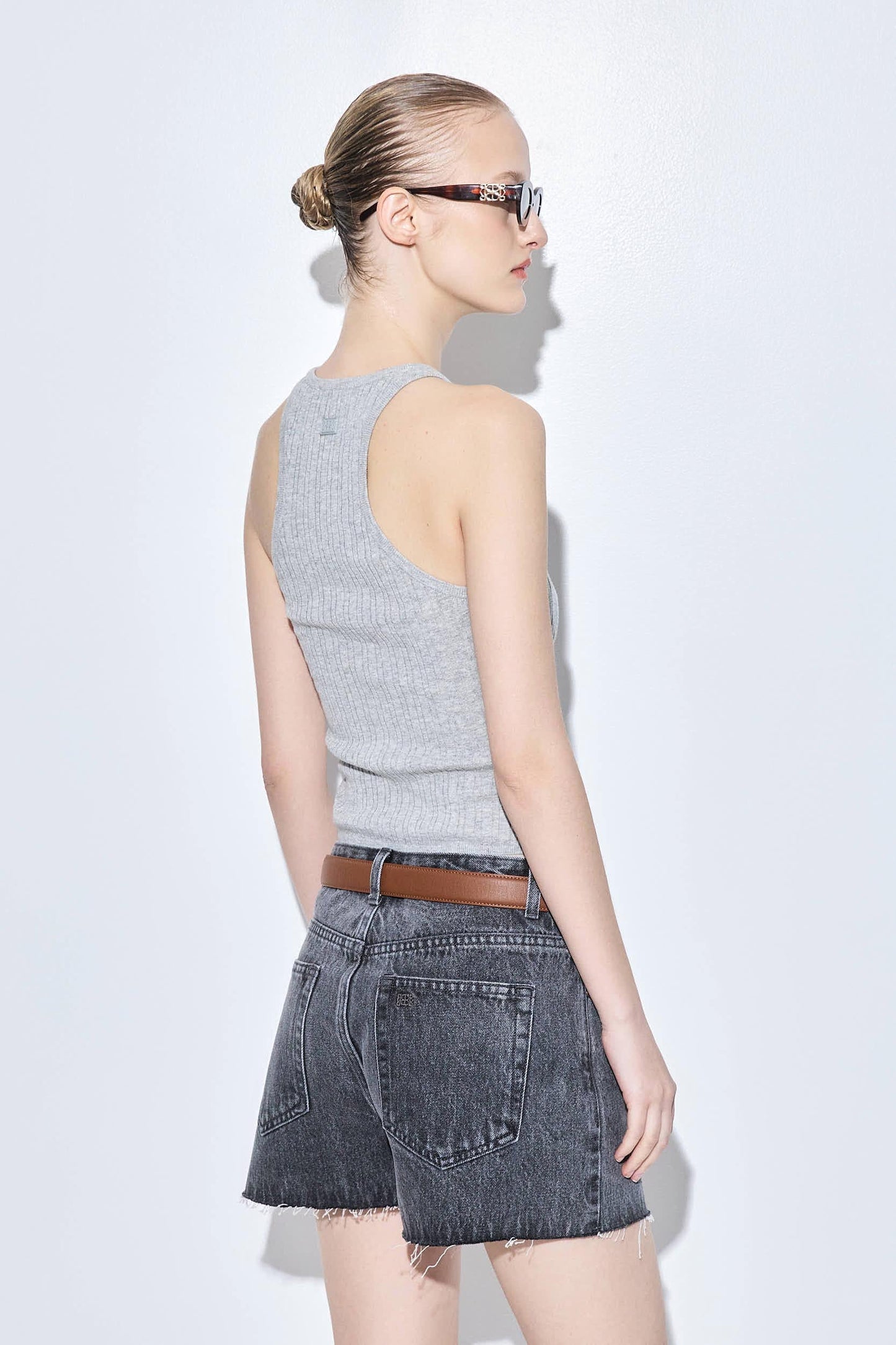 Ribbed Crew Neck Tank Top