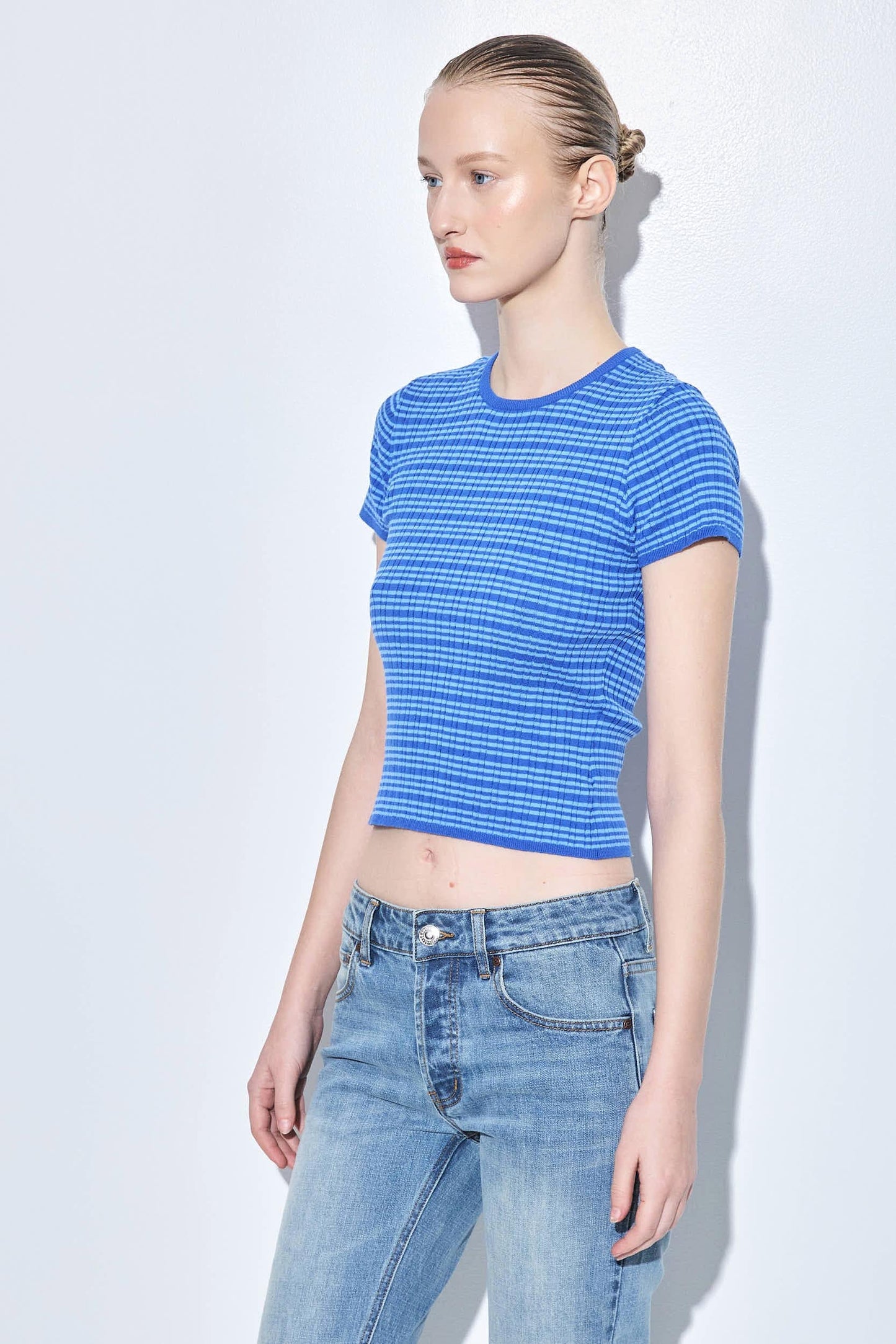 Ribbed Crew Neck Tee