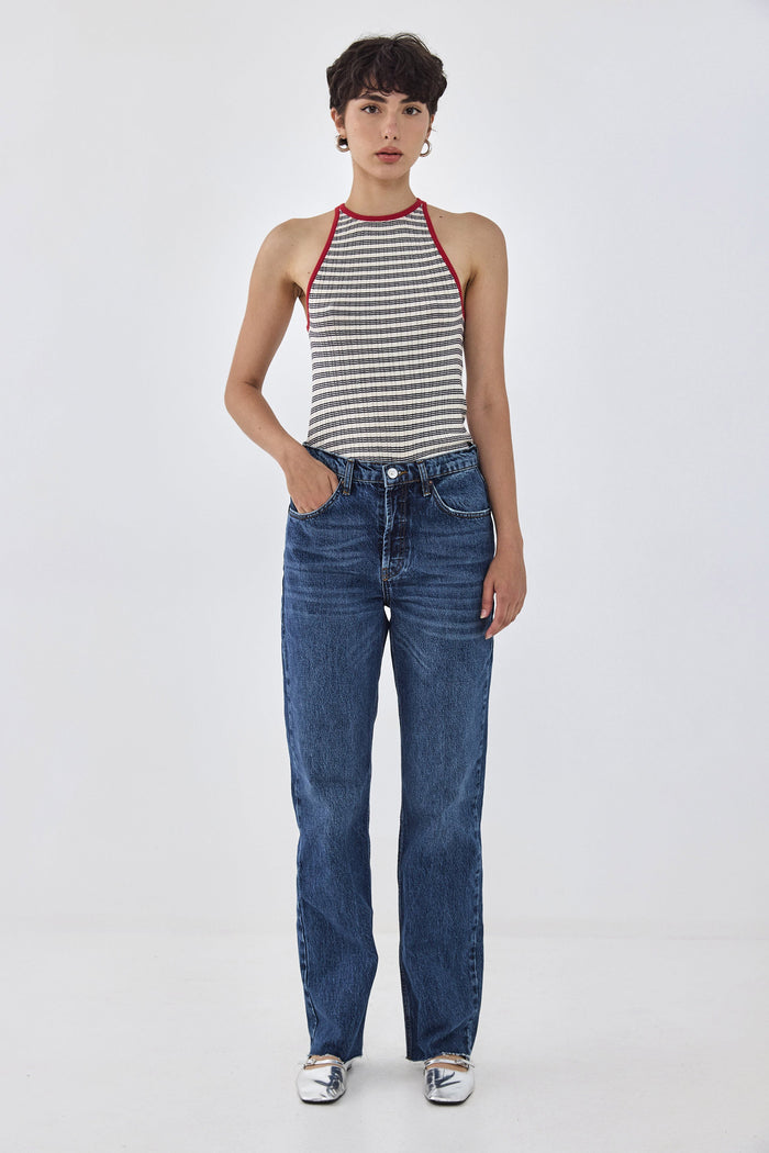 No.6| High Waisted Straight Full Length Denim