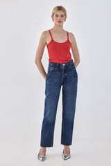 No.5| High Waist Straight Cropped Denim