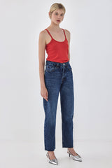 No.5| High Waist Straight Cropped Denim