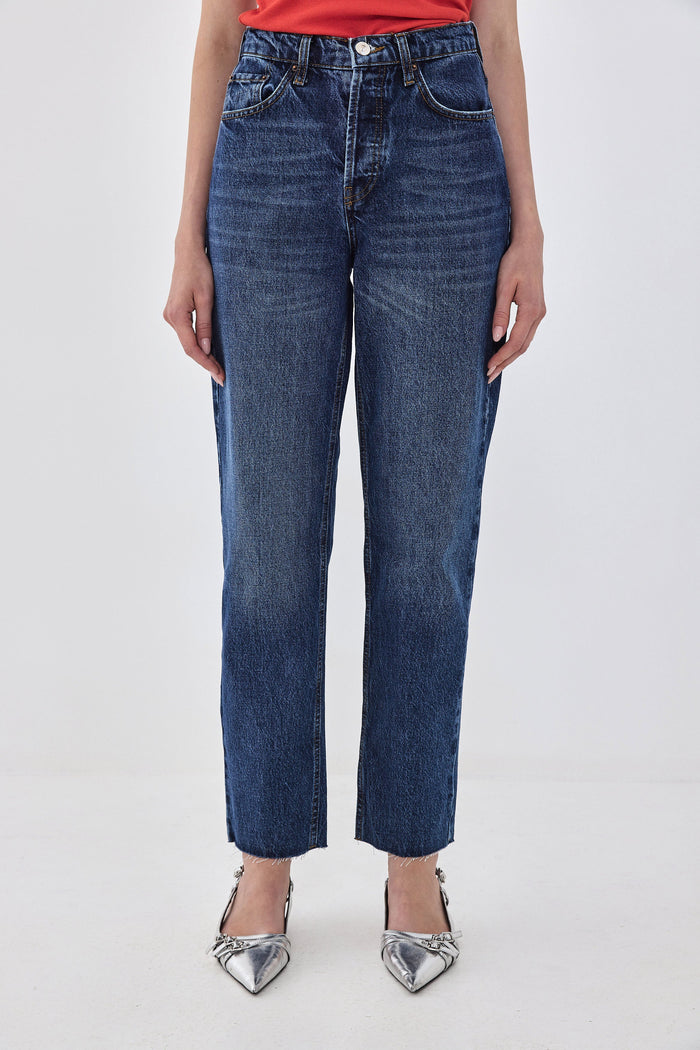 No.5| High Waist Straight Cropped Denim