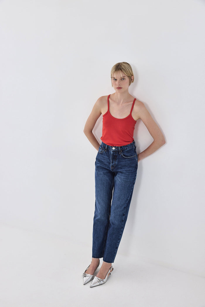 No.5| High Waist Straight Cropped Denim