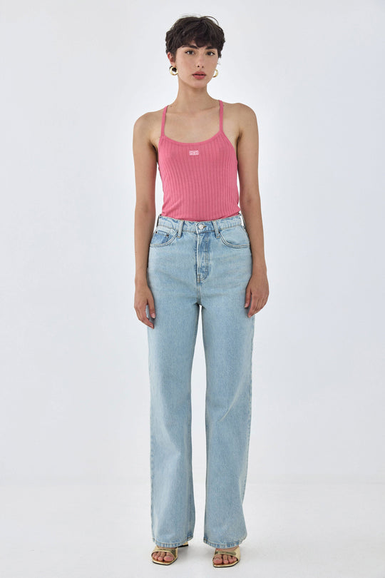Sheer Knit Logo Tank Top - Dé Rococo