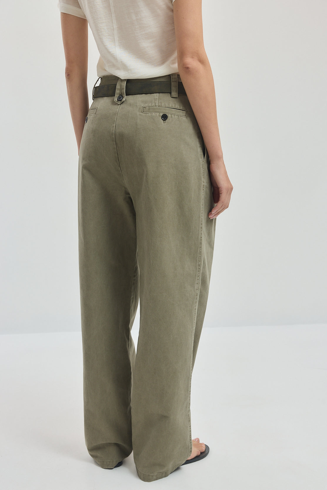 Cotton Pleated Pants