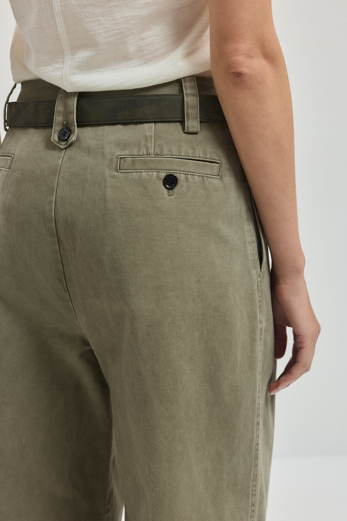 Cotton Pleated Pants