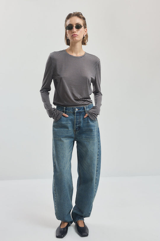 No.23| Mid Rise Baggy Barrel Denim