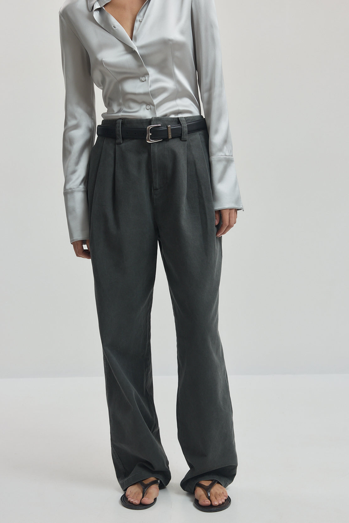 Cotton Pleated Pants