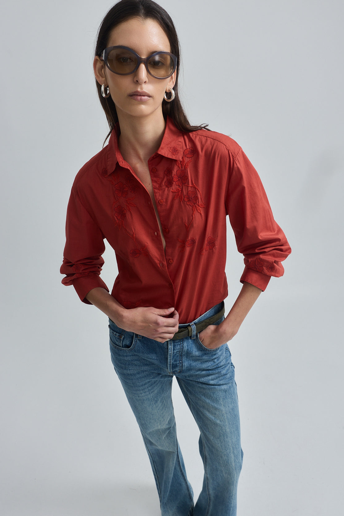 Embroidered Button Down