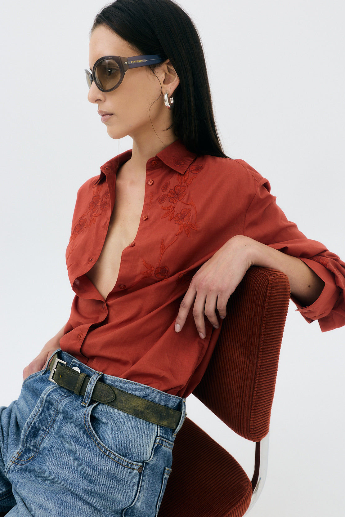 Embroidered Button Down