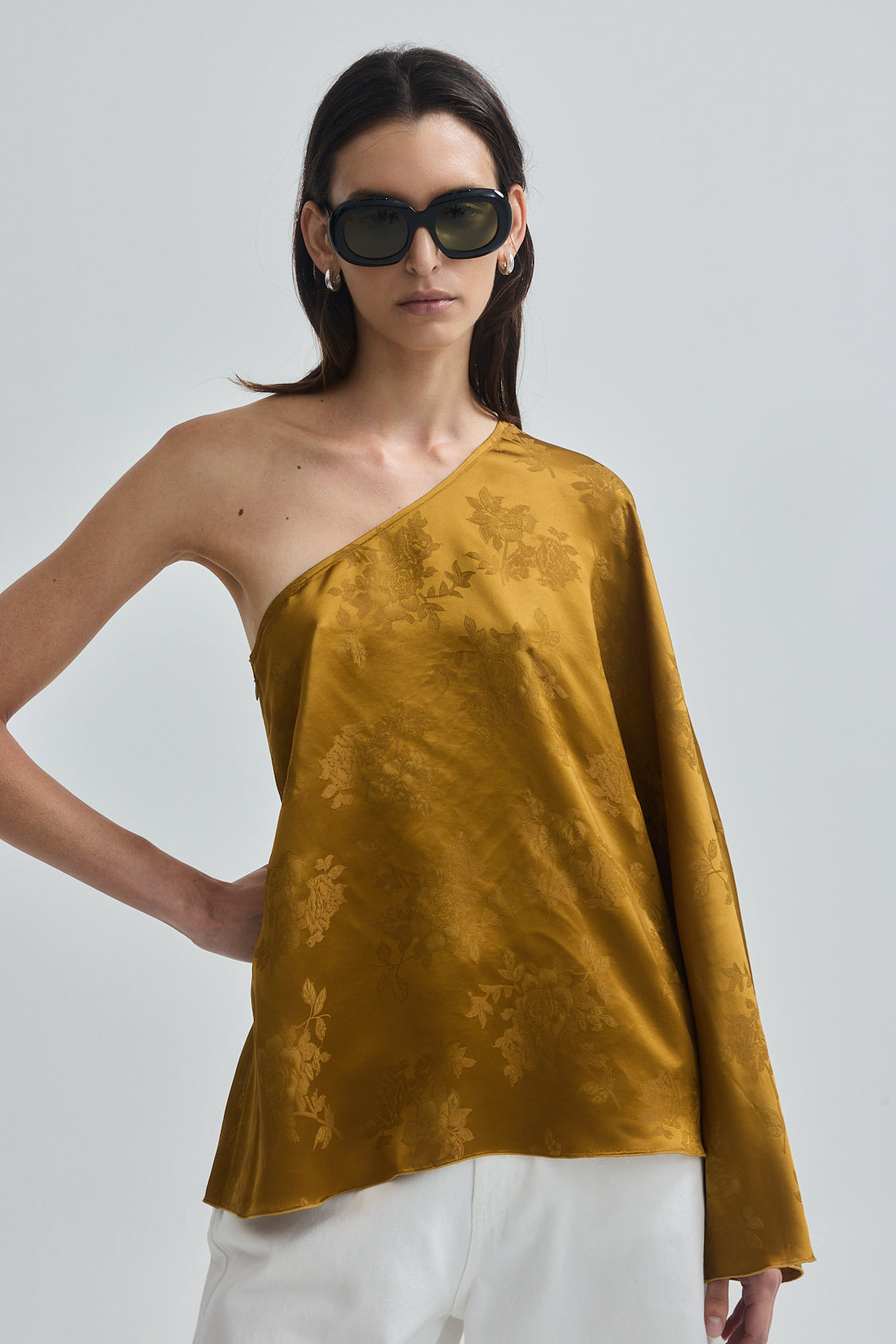 One Shoulder Jacquard Top
