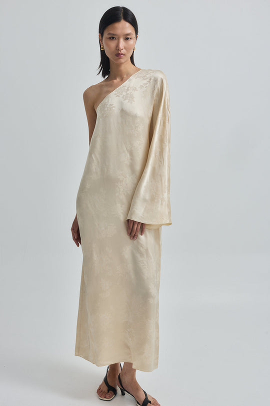 One Shoulder Jacquard Dress