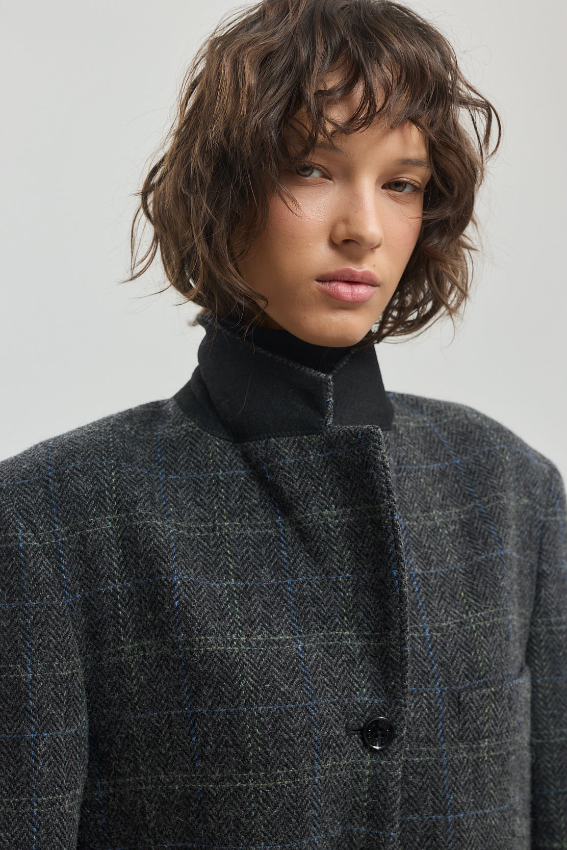 Tailored Wool Plaid Jacket