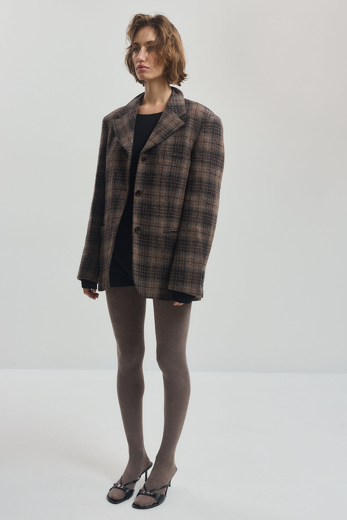 Tailored Wool Plaid Jacket