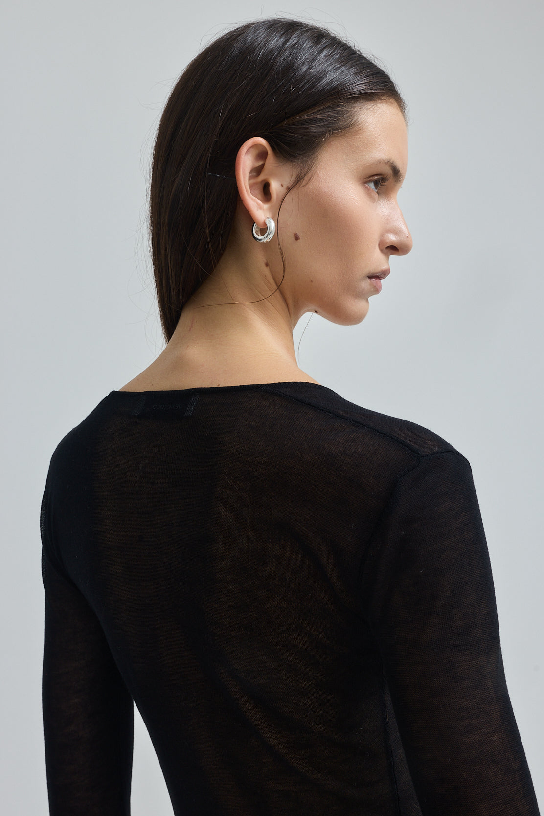 Semi Sheer Deep Scoop Top