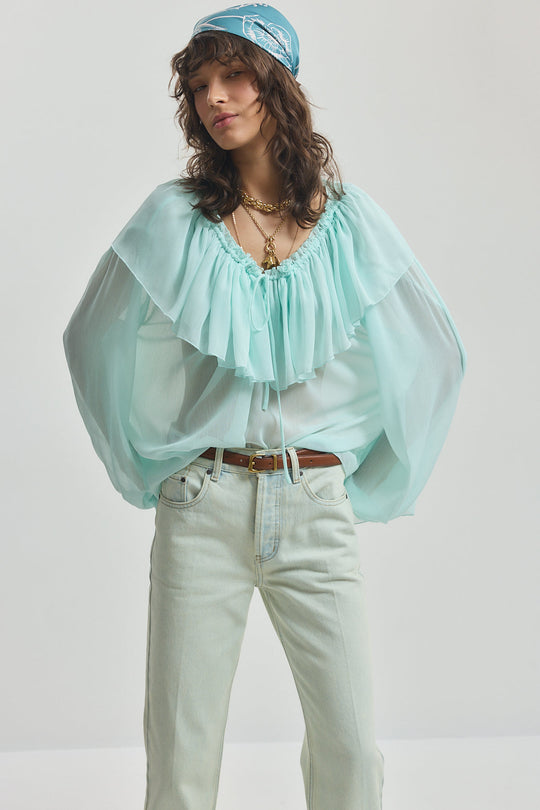Ruffle Chiffon Blouse