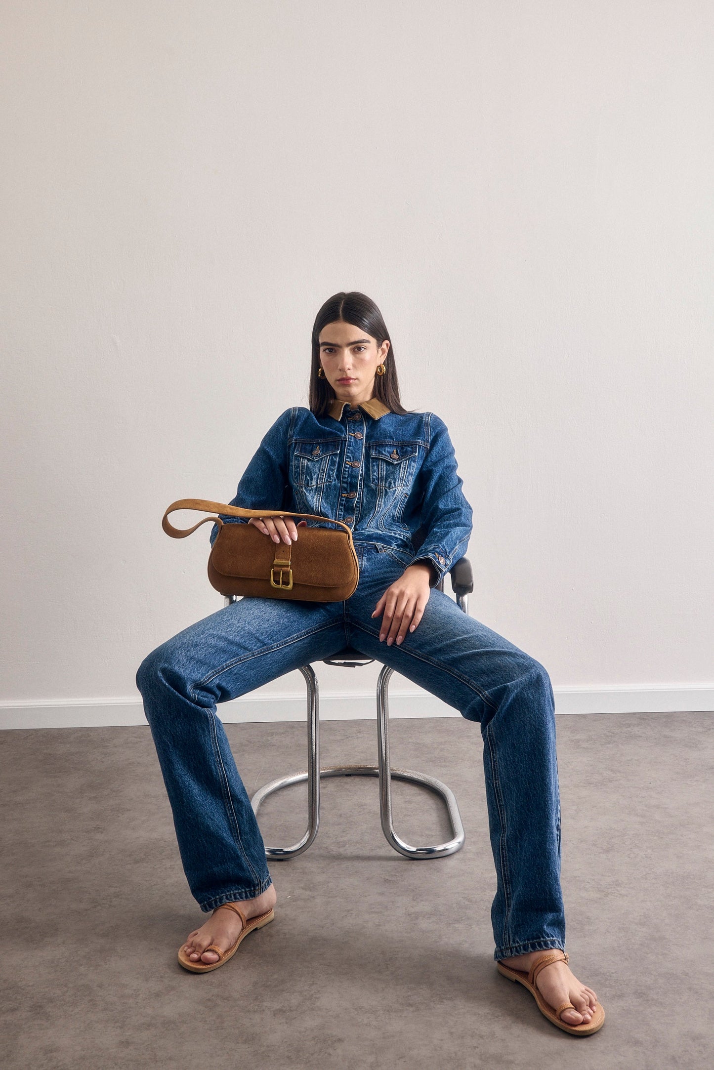 Contrasting Fitted Denim Jacket - Dé Rococo