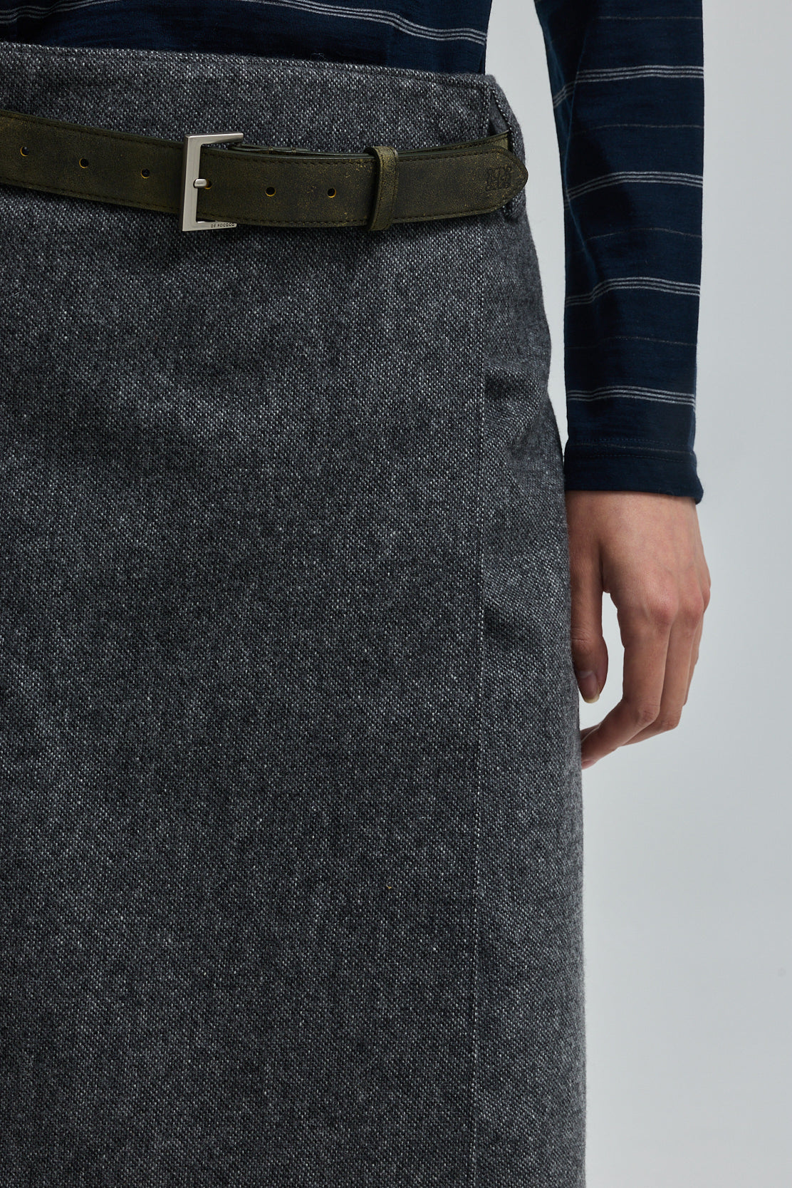Wool Midi Wrap Skirt