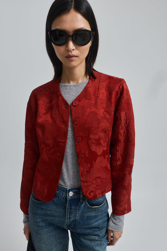 Cropped Jacquard Jacket
