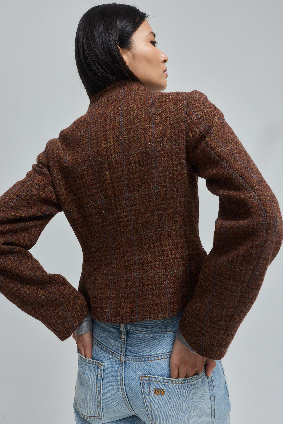 Mandarin Collar Wool Jacket