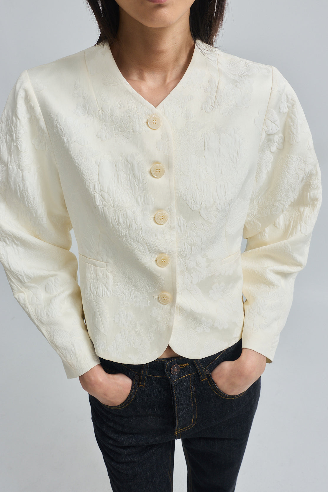 Cropped Jacquard Jacket