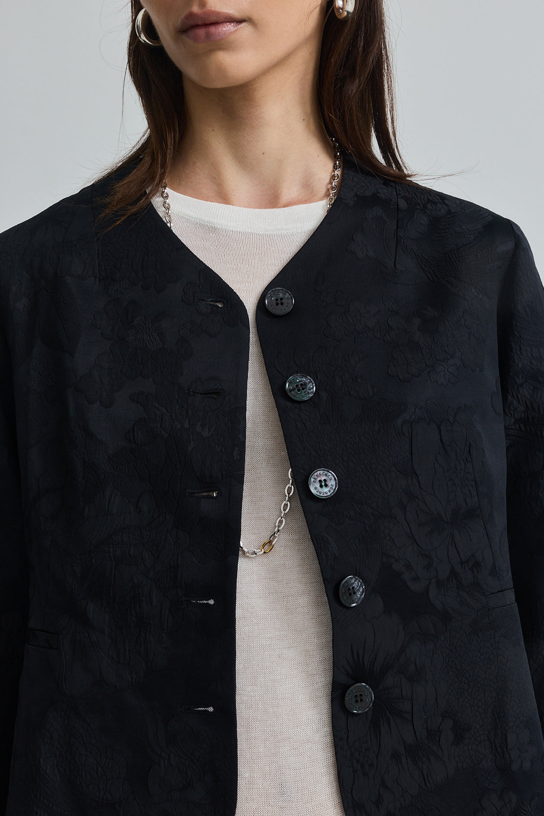 Cropped Jacquard Jacket