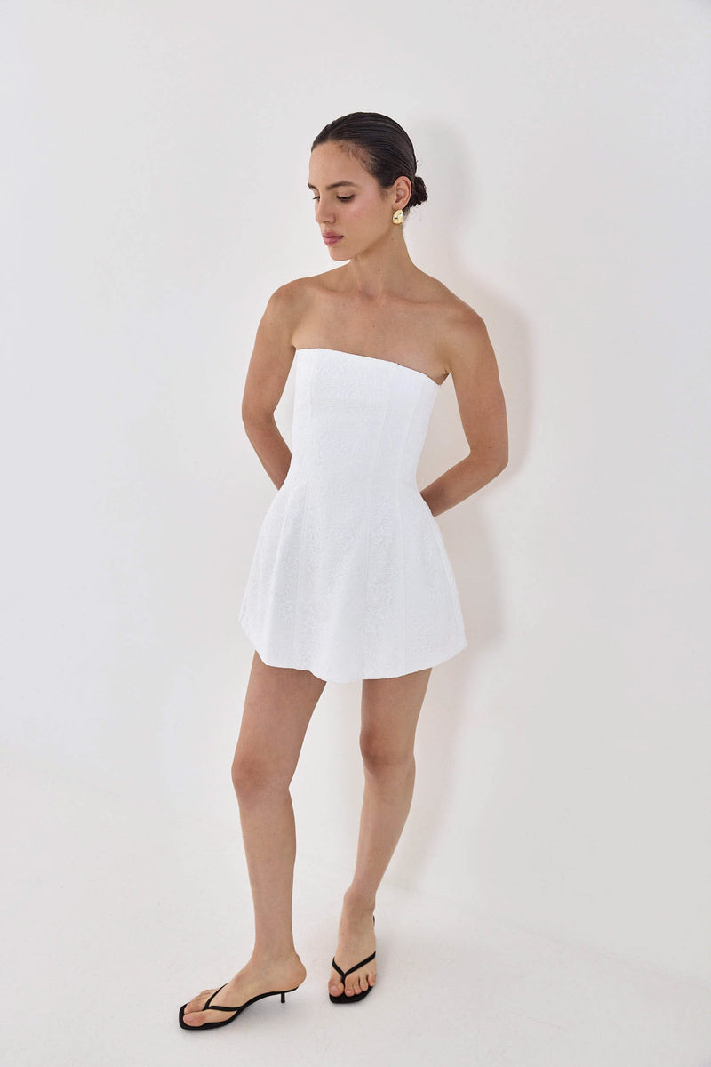 Limited Edition Lace Volume Strapless Mini Dress