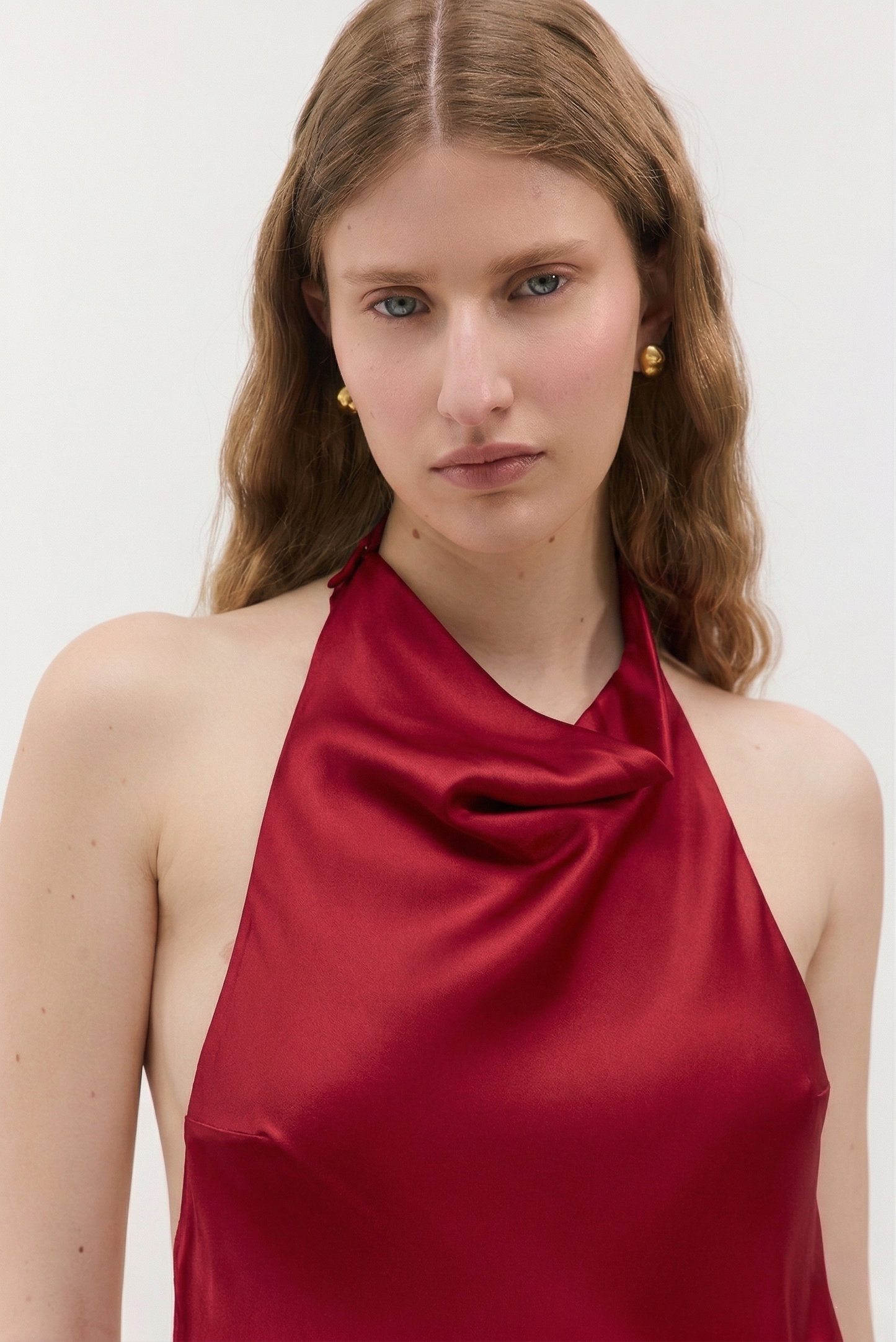 Satin Drape Maxi Dress