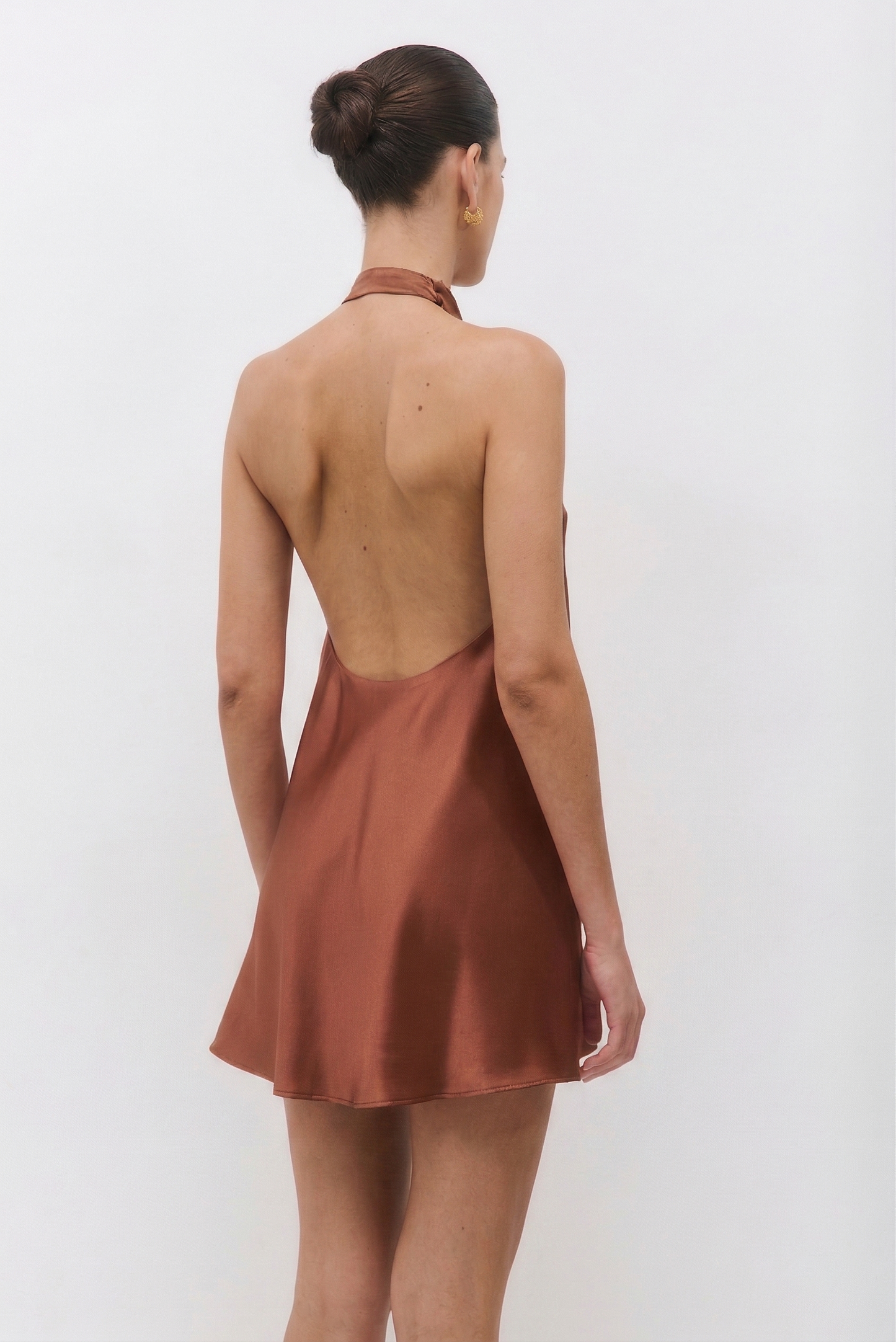 Satin Drape Mini Dress