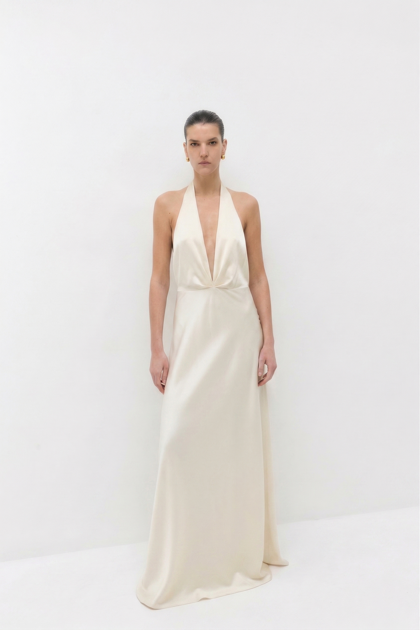 Satin Halter Maxi Dress