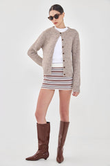 Knitted Striped Mini Skirt