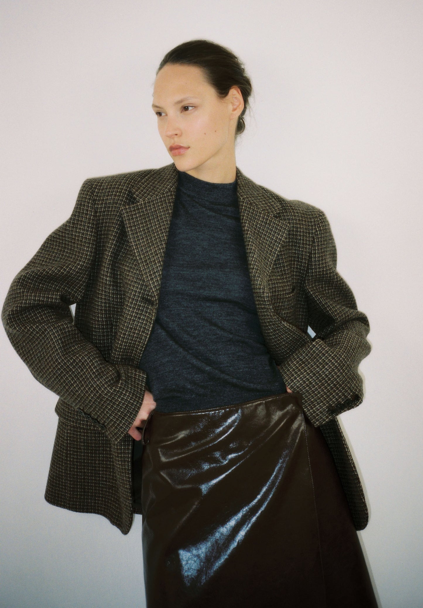 Tailored Wool Plaid Jacket