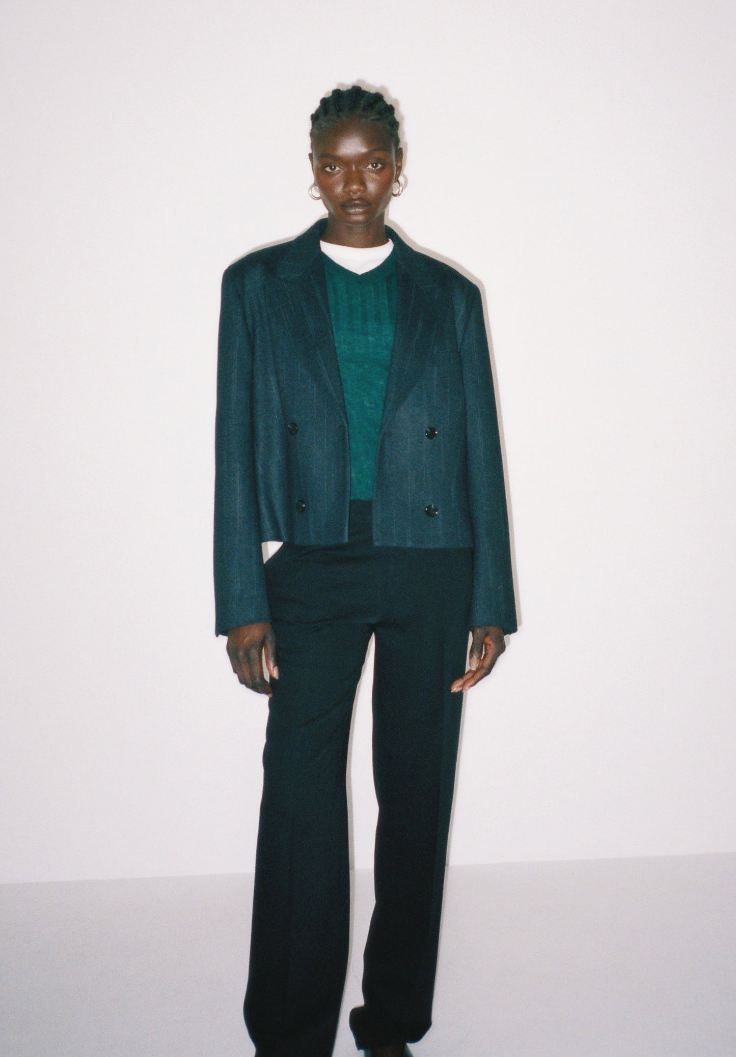 Double Breasted Cropped Blazer