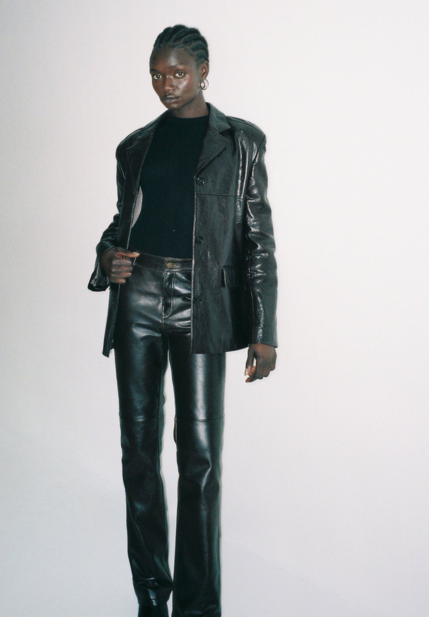 High Rise Leather Pants