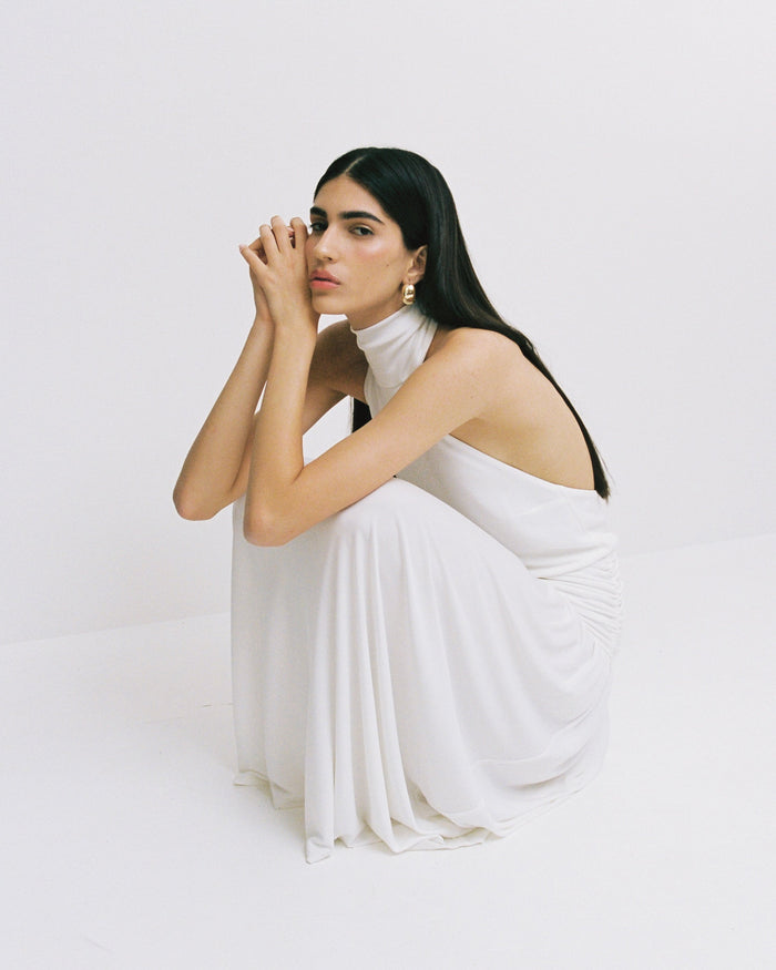 Draped Jersey Maxi Dress