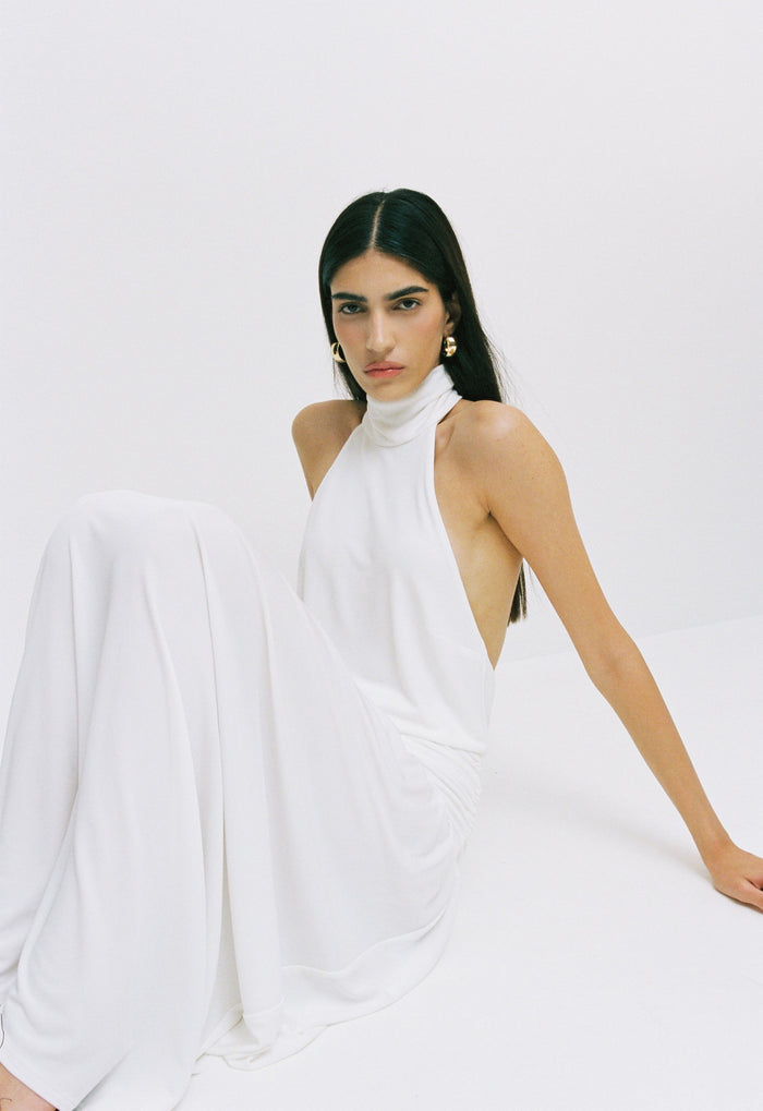 Draped Jersey Maxi Dress