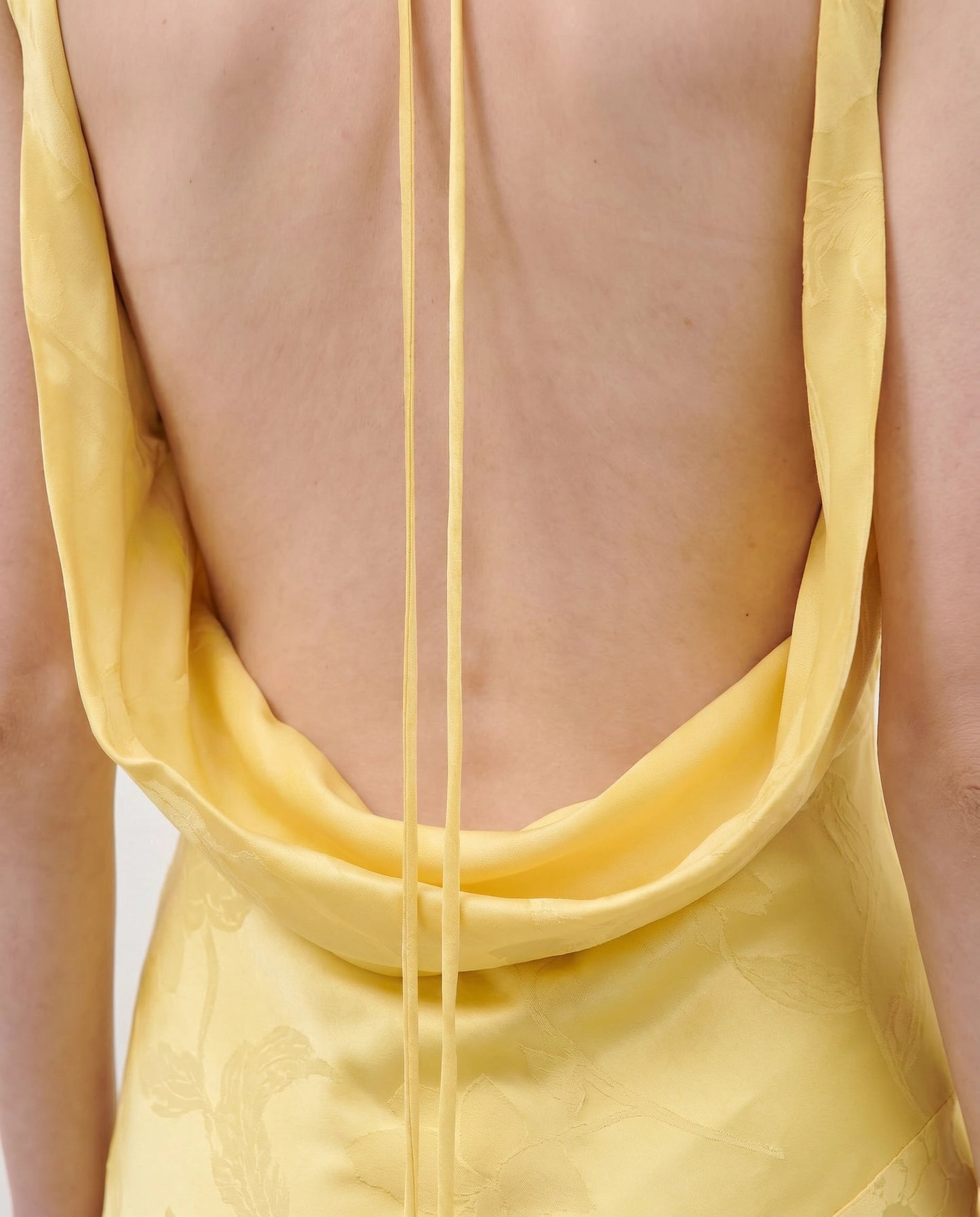 Satin Draped Back Maxi Dress